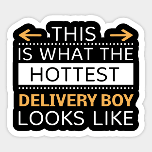 Delivery Boy Looks Like Creative Job Typography Design Sticker